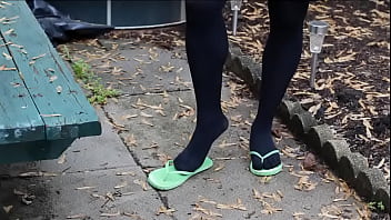 Preview 1 of Nepali Tumblr View Very - Me in five toe tights and flip flops