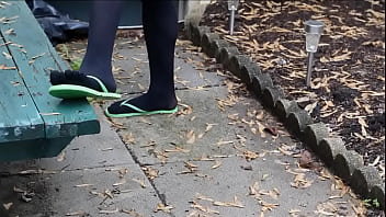 Preview 4 of Nepali Tumblr View Very - Me in five toe tights and flip flops