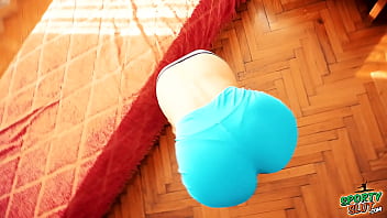 Preview 2 of Hustler Tv Mature - Perfect Brunette Beauty Puffy Cameltoe Round Ass In Spandex