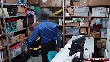 Preview 1 of Japan Old Man Fick The Young Mom - Redhead teen fucked on officers table