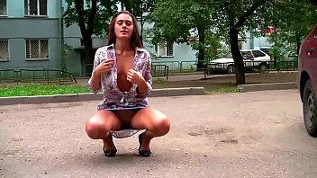 Preview 4 of Periscope Deutsch - This girl got finally caught by police when walking nude on public