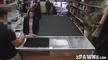 Preview 1 of Big Behr Milk Xxx - Handsome MILF sells her mouth and twat in the pawnshop