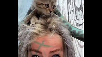 Preview 3 of Slip Cock - This little kitty loves my dreadlocks! ?Do youts play with your hair too?#KittyLove #DreadlockVibes #FurryFrie...