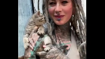 Preview 1 of Slip Cock - This little kitty loves my dreadlocks! ?Do youts play with your hair too?#KittyLove #DreadlockVibes #FurryFrie...