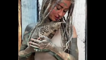 Preview 4 of Slip Cock - This little kitty loves my dreadlocks! ?Do youts play with your hair too?#KittyLove #DreadlockVibes #FurryFrie...