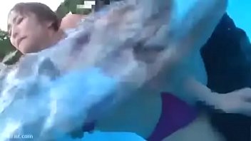 Preview 4 of Amateru Trio Hmh - Japanese busty sex in public swimming pool