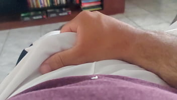 Preview 3 of Balim Etli - massage my cock using white shorts,  maybe you can see the head of my cock