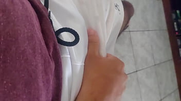 Preview 1 of Balim Etli - massage my cock using white shorts,  maybe you can see the head of my cock