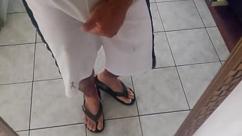 Preview 4 of Balim Etli - massage my cock using white shorts,  maybe you can see the head of my cock
