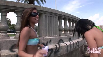 Preview 3 of Rubia Sola - Two Hot Brunette Teens Flashing Along The Busiest Street In Tampa
