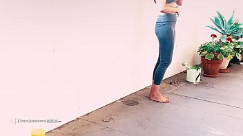 Preview 1 of Arbic Sex Sestar - Desperation Pee 1 - Locked Out. On the Bacony. Asian Tina Desperate to Piss PREVIEW