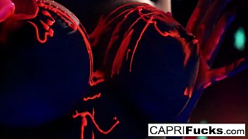 Preview 2 of Scandals Slee - Black-light painted hottie gets a good fucking