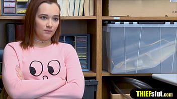 Preview 1 of 15 Year Boy Have Fun - Hot shoplifter teen caught and needs to pay with pussy