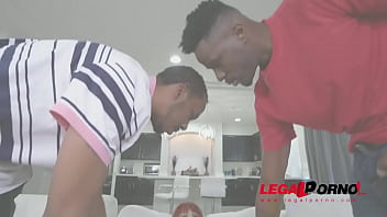 Preview 2 of Hd Video Xxxx Come - Alex Harper takes two big black dicks at once AB020