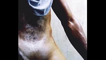 Preview 4 of Brother Sister Mother Xxnx - African horny man getting oiled-up,  giving his dick a GOOD RUB