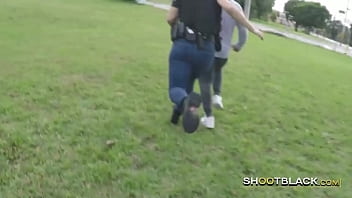 Preview 2 of Tolot - HORNY black male FUCKS uniformed brunette