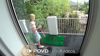 Preview 1 of Airhotar Fuck - POVD Little blonde BENDS OVER for huge dick
