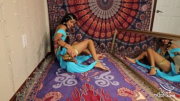 Preview 1 of Son Fucking Mom Beeg - SLUTTY DISNEY PRINCESS FUCKS HERSELF WITH MAGIC LAMP