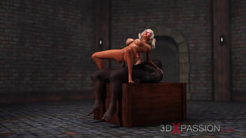 Preview 2 of Pornestar Mam Orgasm - Anal 3d sex! A horny college girl gets fucked hard by a black man in the dungeon