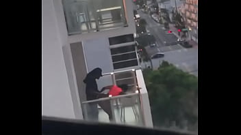 Preview 2 of Dirty Butt Tube - ebony couple sex on the balcony