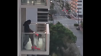 Preview 4 of Dirty Butt Tube - ebony couple sex on the balcony