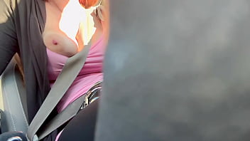 Preview 2 of Deen Fan Anal - Artemisia Love Car Ride Flashing Big Boobs Italian Horny MILF