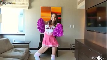 Preview 1 of Hot Sexi Bbw - Slim petite cheerleader Paisley Rae guzzles a thick hard penis and gets her muff stretched
