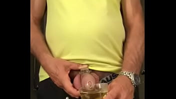 Preview 3 of Gaya Parda Xxx - urinal faggot locked in chastity drinking a glass of its piss as instructed SIR.