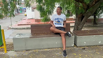 Preview 1 of Legendado Mae - Juego con chico extra&ntilde_o en el parque al avioncito y terminamos en casa de sus padrastros follando con su enorme pene rico.