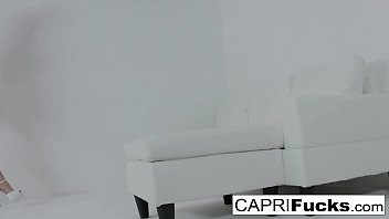Preview 1 of Assames Sax Pusi - Capri Cavanni plays with a dildo