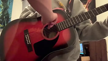 Preview 2 of Anya Ivy Fucked Hard - white boy fingers the guitarist of 7pm on a fridays guitar