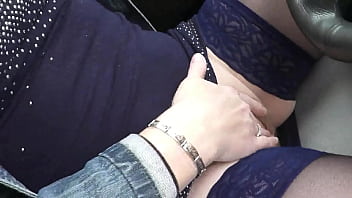 Preview 2 of First Time Fuck Stepmom - Sexy MILF Frina stopped car on side of road,  fingers wet pussy,  gets a strong orgasm.