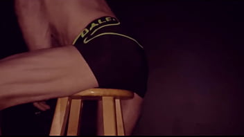 Preview 4 of Boudir Dudh Chusa - Grinding Up Close On Stool in Bicycle Shorts with Dark Background