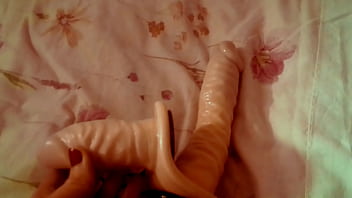 Preview 1 of Shakira Fake - Ariel Ortiz masturbates with her double dildo in her room when her husband goes to work