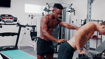Preview 2 of Sunn My - NOIR MALE Alone 2Gether in Gym? Eat &amp_ Fuck that HOT ASS
