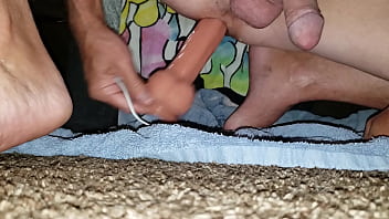 Preview 3 of Milf Twinka - Cumming down my leg with my toy