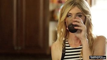 Preview 2 of Lesbo Sexi Porn - Skinny blonde tranny fucks her submissive boyfriend