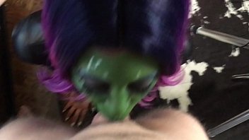 Preview 1 of Busty Blonde Alicia Rae - Alien Throat - Deepthroat Facefuck
