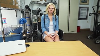 Preview 1 of Dildo In Pussy Tube - Rough interracial fuck at the office with blonde teen