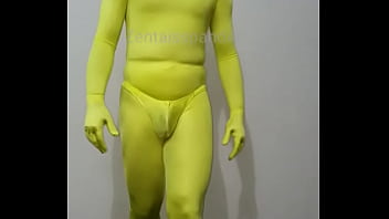 Preview 3 of Sex Rane Vedio - Zentai man zentai yellow dress zentaisspandex skin tight dress zentai paly dress spandex