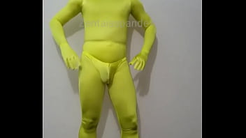 Preview 4 of Sex Rane Vedio - Zentai man zentai yellow dress zentaisspandex skin tight dress zentai paly dress spandex