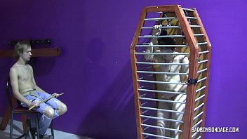 Preview 4 of Abg Smp Girl Japank - BadBoyBondage - Young Dom locks up skinny sub and him to jerk off