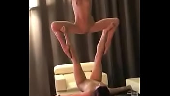 Preview 2 of Porn Girls Panties - Two cute and funny teens trying yoga