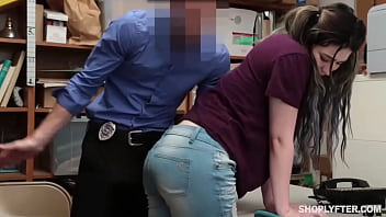 Preview 2 of San Mam Fak - Curvy goth thief slut punish fucked by corrupt cop