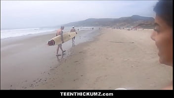 Preview 2 of Maria Ozawa Vs Big Dig - Latina Teen Big Ass Thickum Sex With Surfer Dude She Met At Beach POV