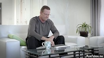 Preview 2 of Smile Baby Porno - Lonely stepdad tricked into insane family threesome sex