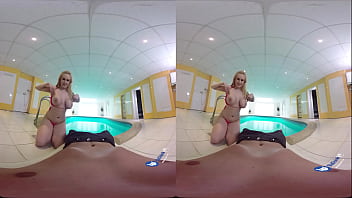 Preview 2 of Ni Cole - Busty Blonde Poolside VR Sex