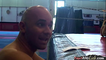 Preview 2 of Comendo Cu Da Sogra - Hot lesbian wrestlers interviewed