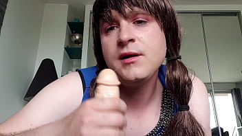 Preview 3 of Enjoy Boob Milk - Sucking dildo POV trav sexy