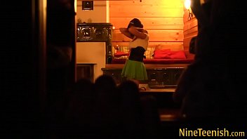 Preview 1 of Dollporn Sex - Tit fucking teen takes jizz